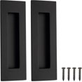 thumbnail image 1 of Manijas de muebles negras, 2 piezas de manijas para puertas corredizas, manijas ocultas para gabinetes, perillas para cajones de acero inoxidable negro mate para armarios de cocina, armarios,, 1 of 8