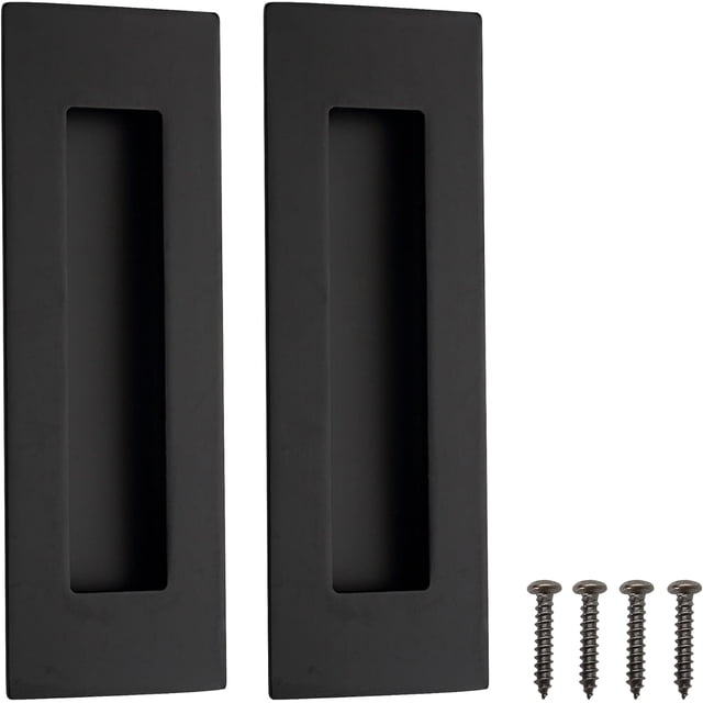 Manijas de muebles negras, 2 piezas de manijas para puertas corredizas, manijas ocultas para gabinetes, perillas para cajones de acero inoxidable negro mate para armarios de cocina, armarios,