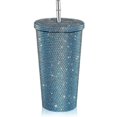 thumbnail image 1 of Bling Diamond Tumbler Glitter Water Bottle With Lid - Multicolor, 1 of 5