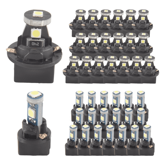 40 Pieces T5 T10 LED Bulbs Dash Lights with Twist Socket Instrument Dashboard Light for Interior Car