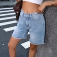 thumbnail image 4 of Women'S Jorts Baggy High Waisted Jean Shorts Ripped Denim Bermuda Shorts Y2K Shorts Light Blue S, 4 of 8