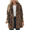 thumbnail image 1 of Chaquetas para mujer Moda Casual Felpa Invierno Cálido Leopardo Manga larga Patchwork Señoras Tops Prendas de abrigo Odeerbi ODB-3, 1 of 4