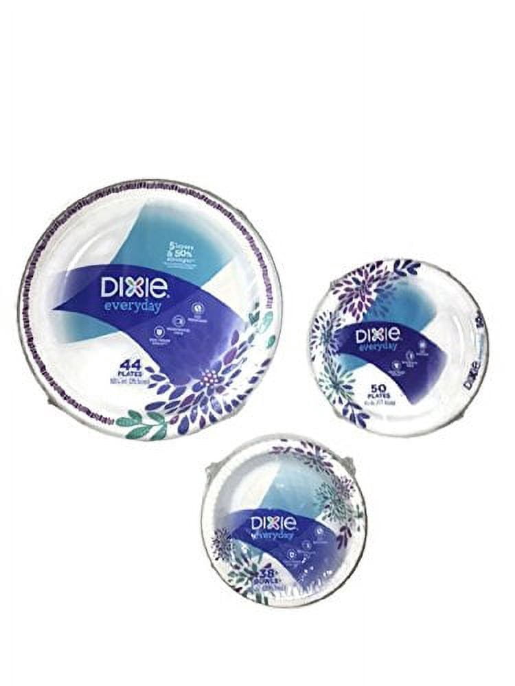 Dixie Everyday Paper Plate & Bowl Bundle, Large Plate (44 ct), Small Plate (50 ct) and Bowl (38 ct)