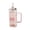 A 1PC, variant on 1PC Bow Shaped Square Transparent Glass Cup with Lid Straw and Handle Heat Resistant Glass Tumbler Suitable for for Water Juice Iced Coffee Milk Tea