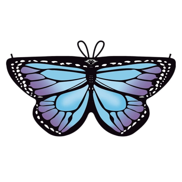 Alas de mariposa para niños y niñas, alas de mariposa, alas de hadas, disfraz de mariposa, alas de hadas para niñas, disfraz de niño pequeño, arcoíris/azulAPorcelana Deng Xun unisex