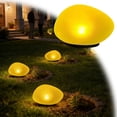 thumbnail image 2 of 1 Pcs Solar Glass Garden Pebbles Outdoor, Decorative Rock Lights for Pathway and Yard Decor, Glowing Stones for Outdoor Landscape Lighting, Waterproof Solar Garden Pebbles (Yellow), 2 of 5