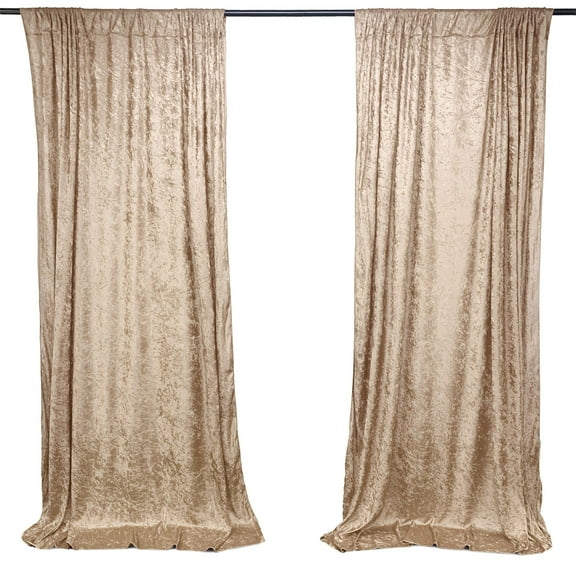 AK TRADING CO. 10 feet x 10 feet Lush Velvet Backdrop Drapes Curtains Panels with Rod Pockets - Wedding Ceremony Party Home Window Decorations - Taupe