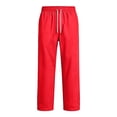 thumbnail image 6 of Men's Baggy Sweatpants Athletic Loose Wide Leg Elastic Waist Lounge Relaxed Open Bottom Joggers Pants with Pockets Red XL, 6 of 7