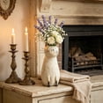 thumbnail image 2 of Luckky Handcrafted Quirky Resin Cat Vase,Whimsical Kitty Planter for Small Flowers,Boho Style Desk Shelf Decor Ornament,Unique Gift for Cat Lovers, 2 of 5