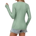thumbnail image 4 of Craaazy Women's Solid Color Relaxed Fit Athletic Long Sleeve Shirt, Lightweight Sun Protective Top, Slim Fit with Thumb Holes for Workout Gifts, 4 of 7