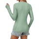 thumbnail image 4 of Craaazy Women's Solid Color Relaxed Fit Athletic Long Sleeve Shirt, Lightweight Sun Protective Top, Slim Fit with Thumb Holes for Workout Gifts, 4 of 7