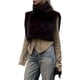 thumbnail image 3 of Chaleco de Piel Sintética para Mujer, Sin Mangas, Chaqueta de Forro de Invierno, Chaleco de Cuello Alto Marrón L, 3 of 10