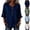 27# Navy, variant on Linen Blouses for Women V Neck 3/4 Sleeve Ruffle Cuff Shirts Plus Size Casual Button Down Tunic Tops 2026 White L