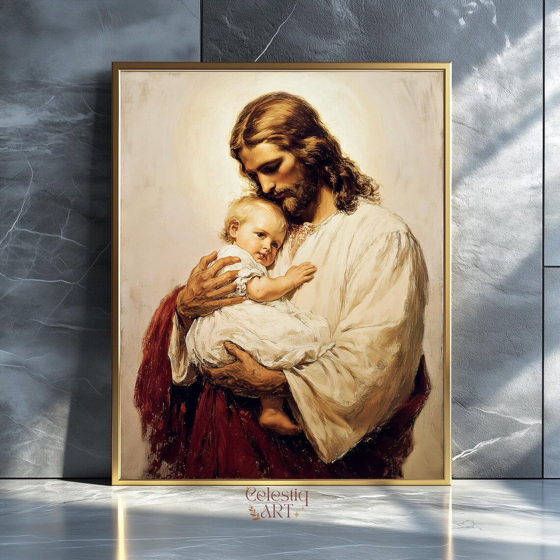 Jesus Holding Angel Baby Print Remembrance Art Wall Art Print Unframed Paper Print