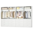 thumbnail image 4 of Aheaplus 4-Piece 96" Heavy Duty Walk-in Closet System - 12 Wood Drawers, 4 Hanging Rods, 4 Shelves, White (96"L x 15"W x 80"H), 4 of 6