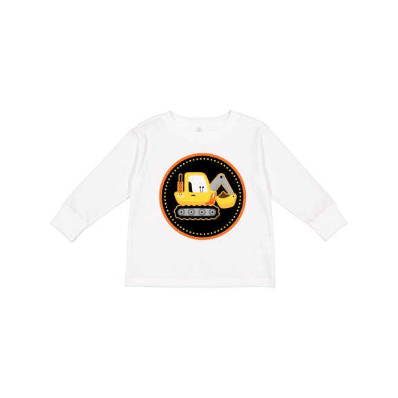 Inktastic Construction Digger Truck Boys Long Sleeve Toddler T-Shirt
