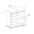 thumbnail image 3 of Modern Farmhouse Sliding Slat-Door Accent Cabinet in Black/Rustic Oak, 3 of 5