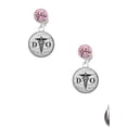 thumbnail image 2 of Delight Jewelry Silvertone Domed Black DO Pink Crystal Clip on Earrings, 2 of 5