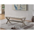 thumbnail image 3 of Best Master Furniture Linen Blend Accent Bench With Champagne Nail Heads, Natural, 3 of 3