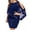 Blue, variant on Pntutb Women's Plus Size Cold Shoulder Overlay Asymmetric Chiffon Strapless Sequins Dress