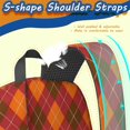 thumbnail image 5 of Orange and Brown Checkered Pattern 17" School Backpacks for Teens,Waterproof Oxford Fabric,S-Shape Padded Straps for School,Travel,Hiking,Camping, 5 of 6