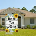 thumbnail image 2 of AMHNF Thank You Jesus Linen Garden Flag with Sunflowers and Leaves for Spring Summer Home Outdoor Garden Yard Door Decor 12x18 inch, 2 of 5