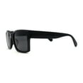 thumbnail image 3 of Mens Classy Moulded Thick Horn Rim Rectangle Fashion Sunglasses Shiny Solid Black, 3 of 4