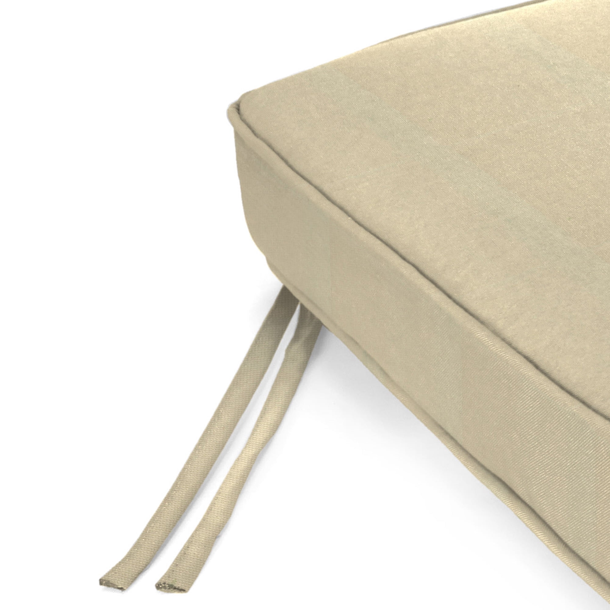 Jordan Manufacturing 47" x 17" Canvas Pebble Beige Solid Rectangular Outdoor Settee Swing Bench Cushion with Ties and Welt