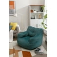 thumbnail image 5 of Bean Bag Soft Cotton Linen Fabric Bag Chair Filled with Memory Sponge, Fluffy and Lazy Sofa Filled with Memory Sponge Bag Sofa with Armrests for Living Room, Green, 5 of 9