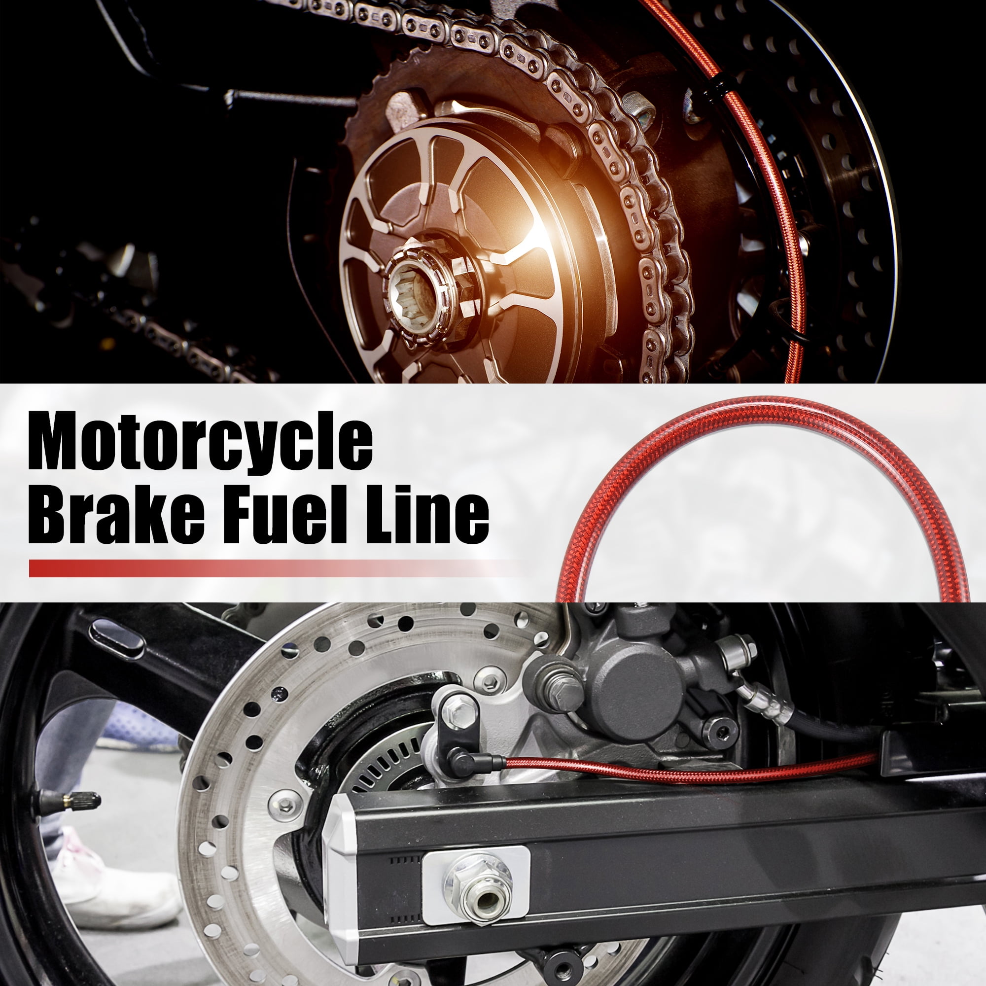 Unique Bargains 170cm 66.93" 10mm Motorcycle ATV Braided Brake Clutch Oil Hoses Line Pipe