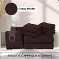 thumbnail image 3 of Gold Textiles Luxury 10 Piece Towel Set (Bath Mat 27x54, Hand Towel 16x30, Washcloth 13x13, Bath Mat 22x34) Ultra Plush Absorbent Cotton Towels For Bathroom (Chocolate Brown, 10 Piece Towel Set), 3 of 7