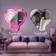 thumbnail image 5 of Heart Neon Sign Light Melt Heart Neon Light Mirror Sign LED Pink Heart Neon Sign Light for Bedrooms Girls Rooms Parties Studios Beauty Salon Decor Birthday Gifts, 5 of 6