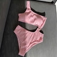 thumbnail image 4 of Lopeceal Women's O-Ring Cutout One Piece Swimsuit High Cut Bathing Suit One Shoulder Tummy Control Modest Coverage Swimwear, 4 of 5