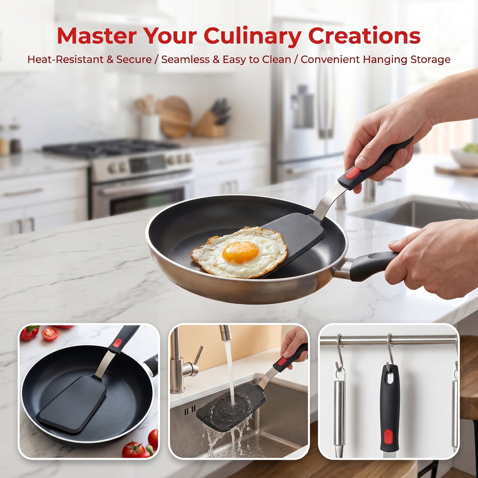 Unique Bargains Durable Heat-Resistant Dishwasher Safe Spatula Utensil Black 12.8" x 3.3"