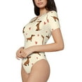 thumbnail image 2 of The Xecao Heart Dachshund Women's Crew Neck Body Suit, a short-sleeved bodysuit and basic swimsuit, both comfort and style for dating and daily life, 2 of 9