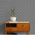 thumbnail image 2 of S4Sassy Modern Geometric Checkered Wallpaper - Black Wall Covering, 25" x 60" Self-Adhesive Vinyl Walls Paper, Decorative Walls Wrap, Easy DIY Wall Covering For Bedroom, Cabinets, 2 of 9