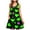 Summer Dresses for Women Plus Size-Green, variant on Homenesgenics Summer Dresses for Women under $10 Valentine's Day Women Casual Plus Size Sleeveless Crew Neck Print Short Dress Green XXL