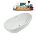 thumbnail image 5 of 67" Streamline N3301BNK Soaking Freestanding Tub and Tray With Internal Drain in Brushed Nickel, 5 of 10