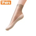 thumbnail image 1 of 10 par/lote de calcetines suaves para mujer, informales, antideslizantes, empalme inferior, verano, transparentes, para mujer, niñas, terciopelo, transpirable, fino, calcetín de seda, talla única Gao Jinjia LED, 1 of 2