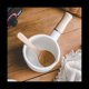 thumbnail image 2 of 2X Sartén de Leche de Esmalte, Calentador de Mantequilla Mini Sartén de Olla Esmalte de 10 cm con Manejar Madera, Tamaño para Calentar Porciones Líquidas Pequeñas.(Blanco), 2 of 5