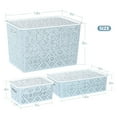 thumbnail image 2 of TEAFIRST Set of 4 Storage Bins, Organizer Container with Lids Stackable for Bathroom, Plastic, Blue, 2 of 5