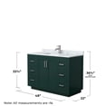thumbnail image 5 of Wyndham Collection Miranda 48" Metal&Wood Single Bathroom Vanity in Green/Nickel, 5 of 6