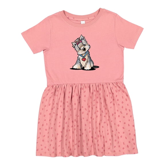 Inktastic Butternut Yorkie Girls Toddler Dress