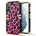 thumbnail image 2 of FKBRCL4U Compatible with Samsung Galaxy S21 Plus Case, Pink Black Leopard Luxury Golden Decoration for Girl Women Soft TPU Shockproof Protective Hard PC Back, 2 of 7