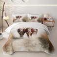 thumbnail image 2 of Manfei Animal Cows Quilt King 3 Pieces,Rustic Countryside King Coverlet Set,White Brown,1 Bedspread and 2 Pillowcases, 2 of 7