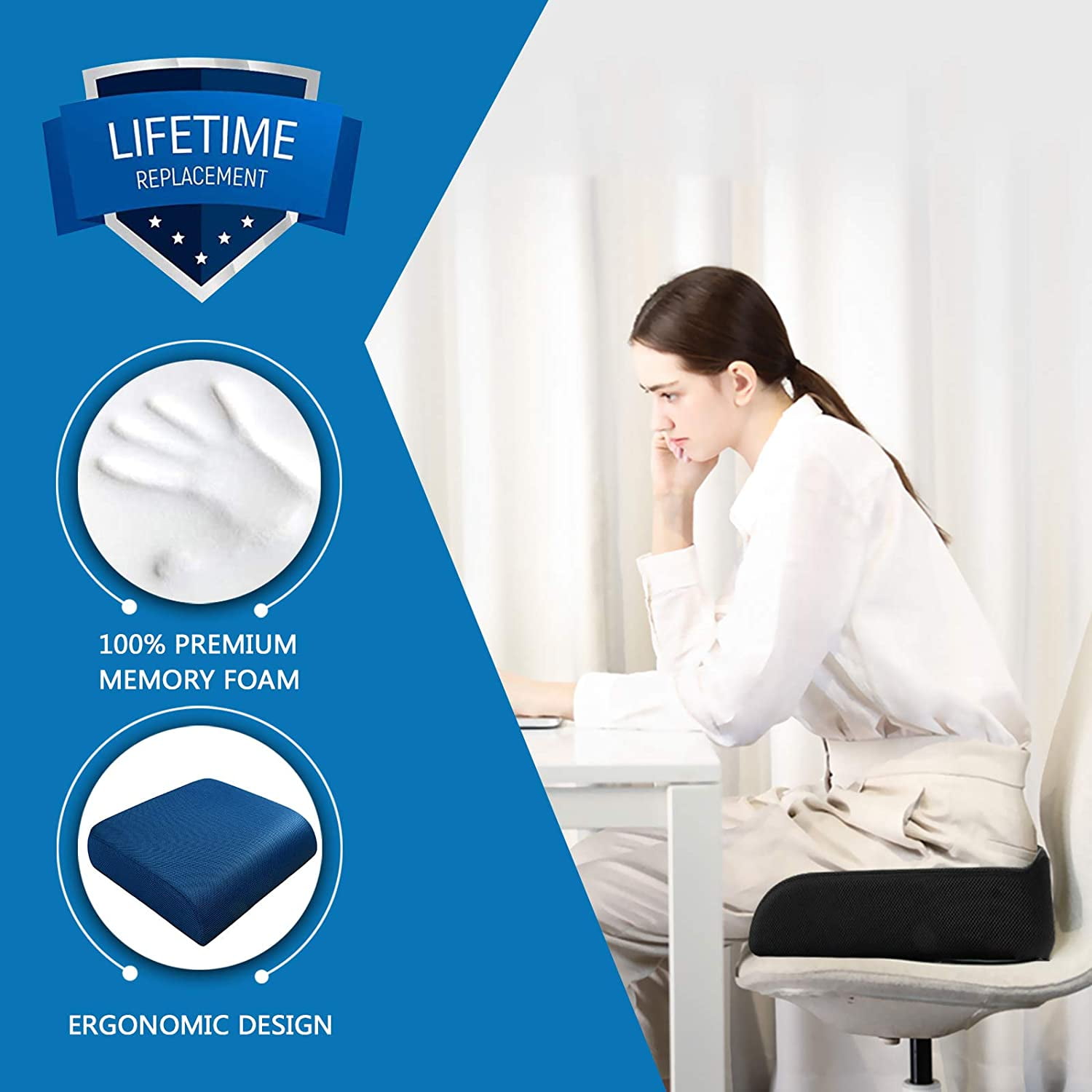 Memory Foam Seat Cushions [Bigger] ,MINYIKJ Seat Cushion, Office