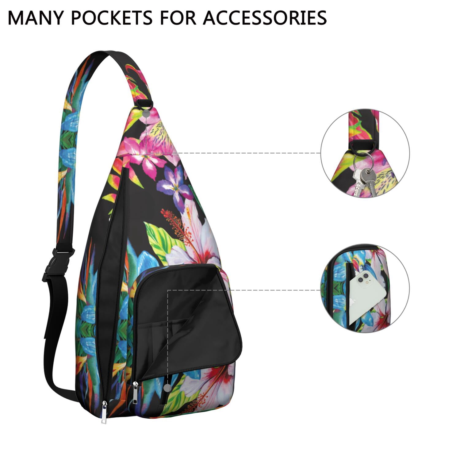 Lightweight Durable Sling Bag with Sunflower Design and Easy Access for Women