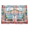 thumbnail image 7 of Yayeee Kitchen Curtains Tier Pair Light Filtering 27"x24" Rod Pocket Short Cafe Window Panel, Pink Boat, 7 of 7