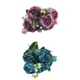 thumbnail image 1 of 2 Pcs Faux Persian Rose 5 Flowers Silk Bouquet Party Decors Embellishment Baoblaze none, 1 of 8