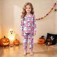 thumbnail image 2 of NOLDARES Toddler Girls Boys Halloween Pumpkin Pajamas Cotton Pjs for Boy Jammies Little Kids Sleepwear Clothes Sets(Hot Pink,7-8 Y), 2 of 9